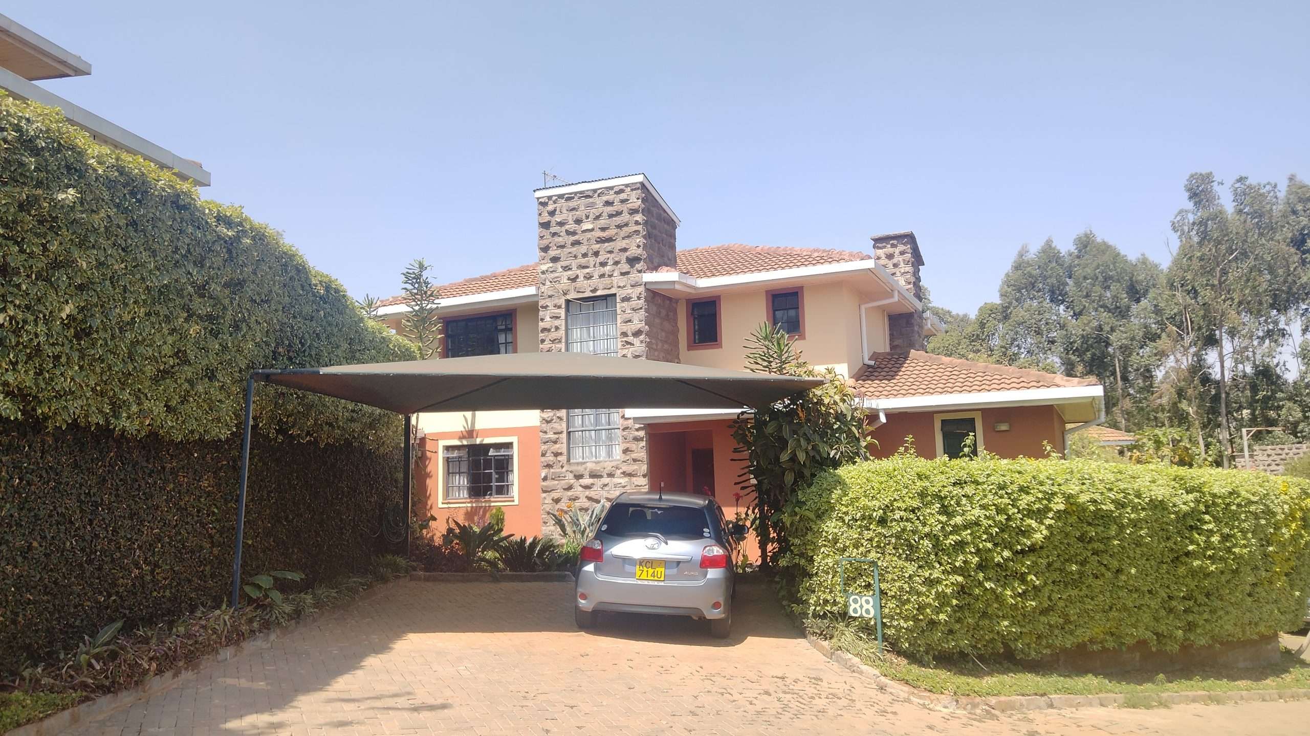 A double storey house in a secure development located off Kiambu Road.