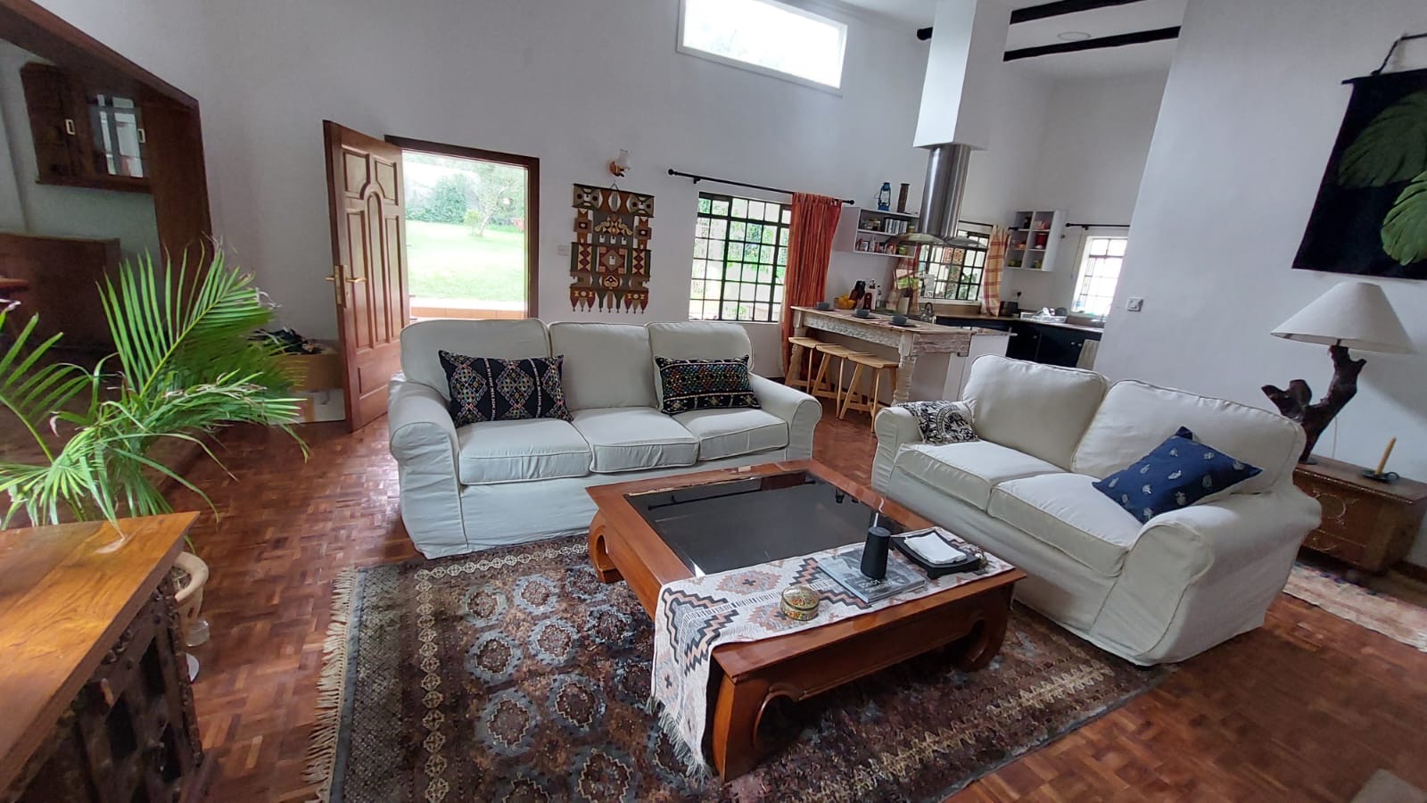 A single story house with a separate guesthouse on 0.37 acres in the private residential area of Mukima, Nanyuki