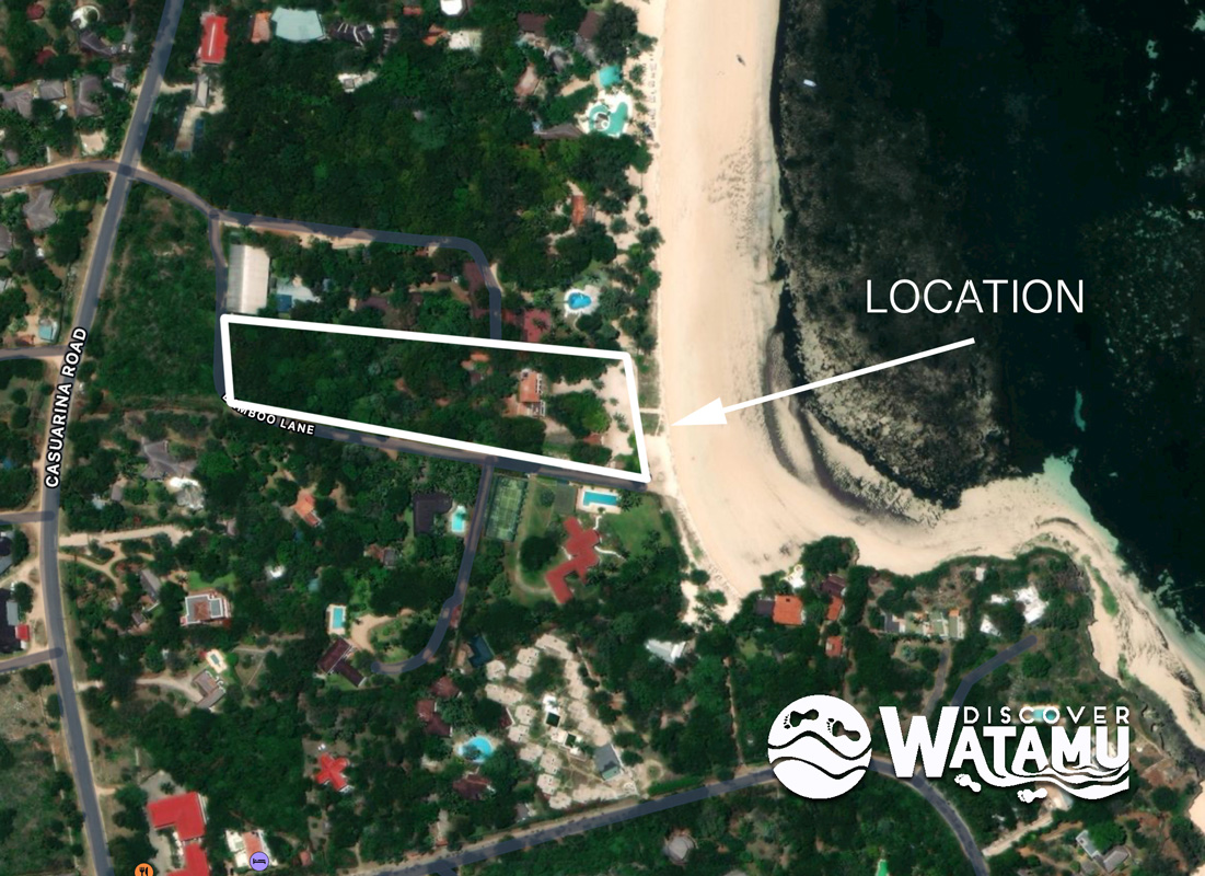 LOVELY 3.17 ACRE PLOT WITH THREE BEDROOM BEACHFRONT HOUSE IN MALINDI